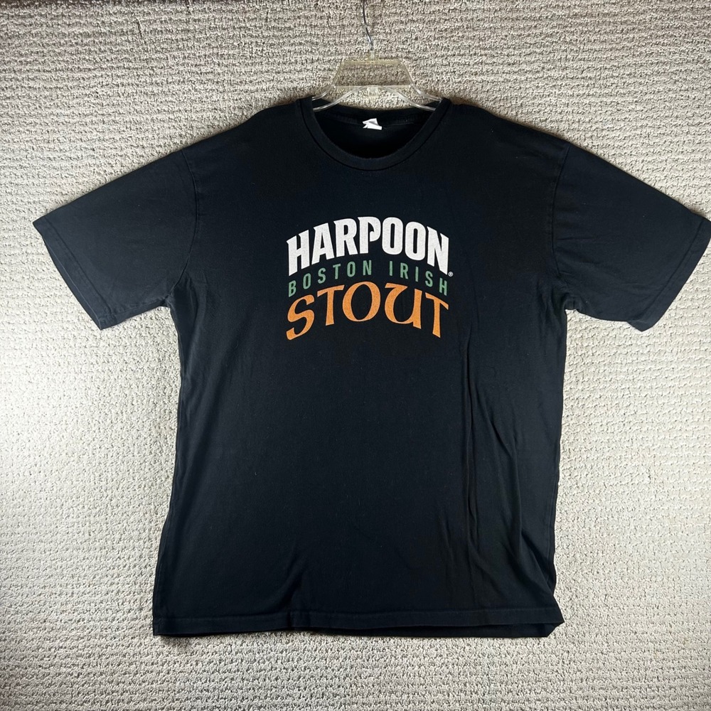 Harpoon Boston Irish Stout T-Shirt XL Black Brewed in Boston Beer Graphic